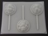 180sp Caring Bears on Round Chocolate or Hard Candy Lollipop Mold